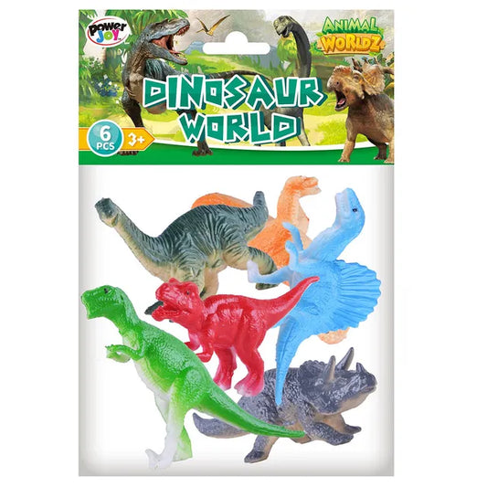 باور جوي - مجسم ديناصور - 4 إنش - 6 قطع