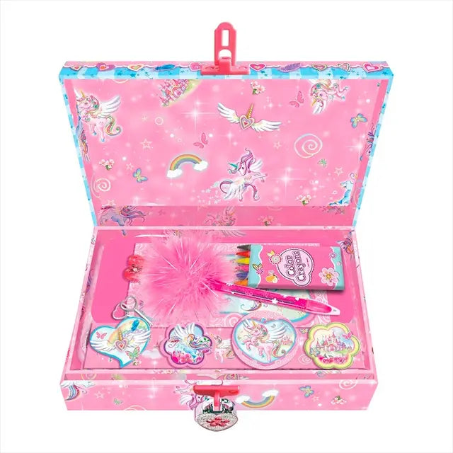 صندوق بطبعات يونيكورن مع قفل