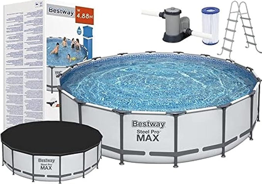 بست واي - حمام سباحة راوند ستيل برو ماكس (488X122cm)