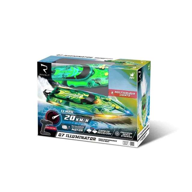 سيما - قارب ريفولت كيو 7 إلوميناتور عالي السرعة للتحكم عن بُعد - أخضر