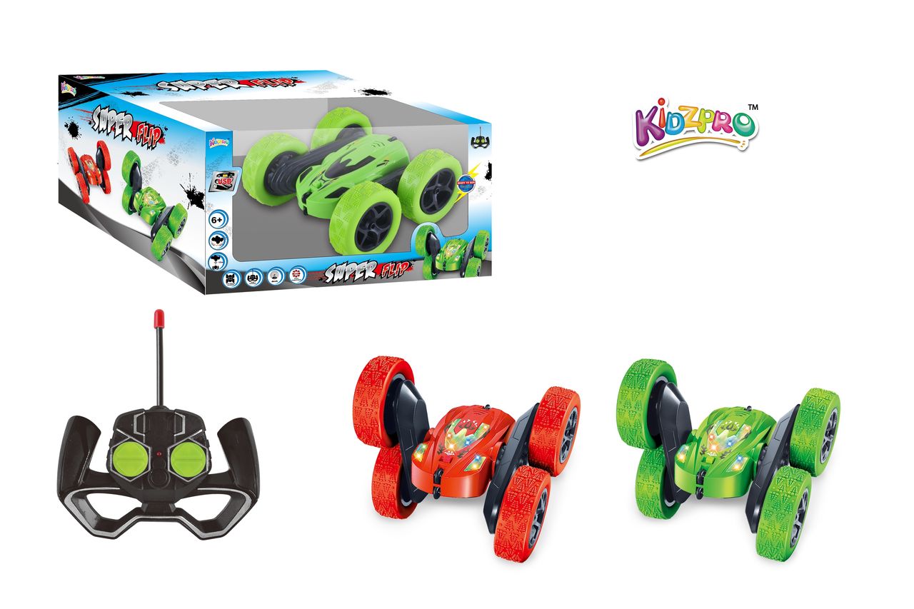 كيدز برو لعبة سيارة سوبر فليب مع أضواء بالتحكم عن بعد
