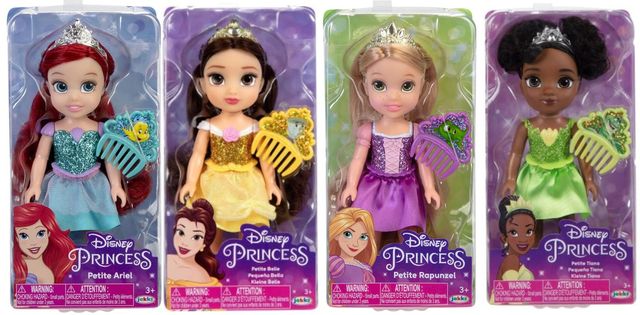 ديزني برنسيس - دمية صغيرة الحجم بصديري لامع - 1 قطعة