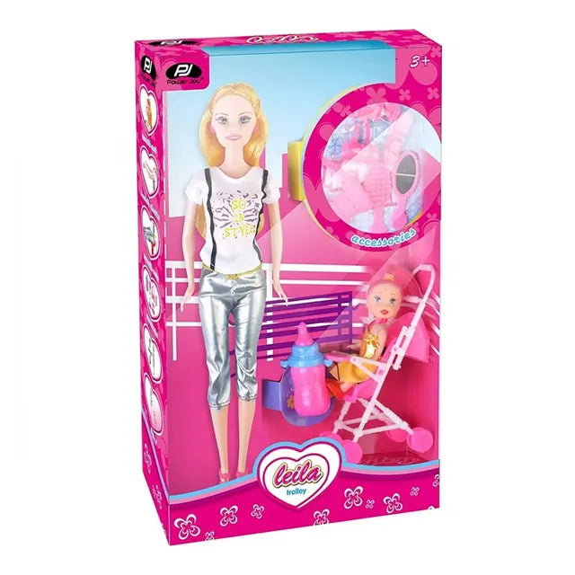 باور جوي ليلى- طقم ترولي 3 في 1- بألوان متنوعة