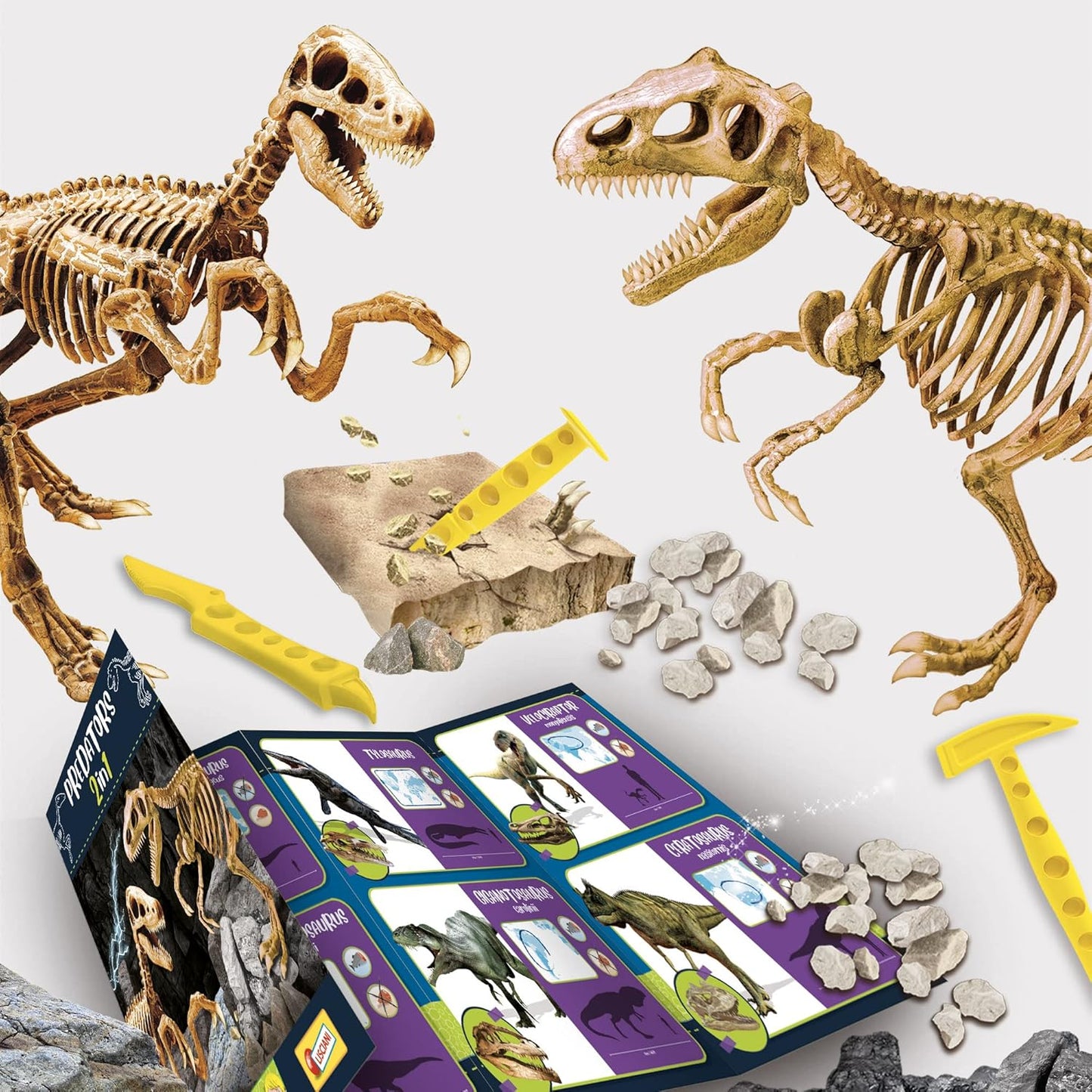 سوبر كيت المفترسات 2 في 1 فيلوسيرابتور وتي-ريكس