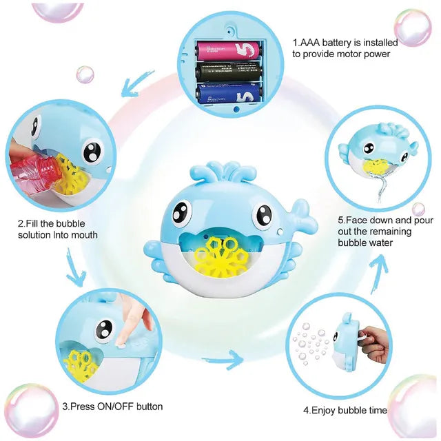 سام تويز - ماكينة فقاعات الحوت مع أضواء وأصوات - تعمل بالبطارية