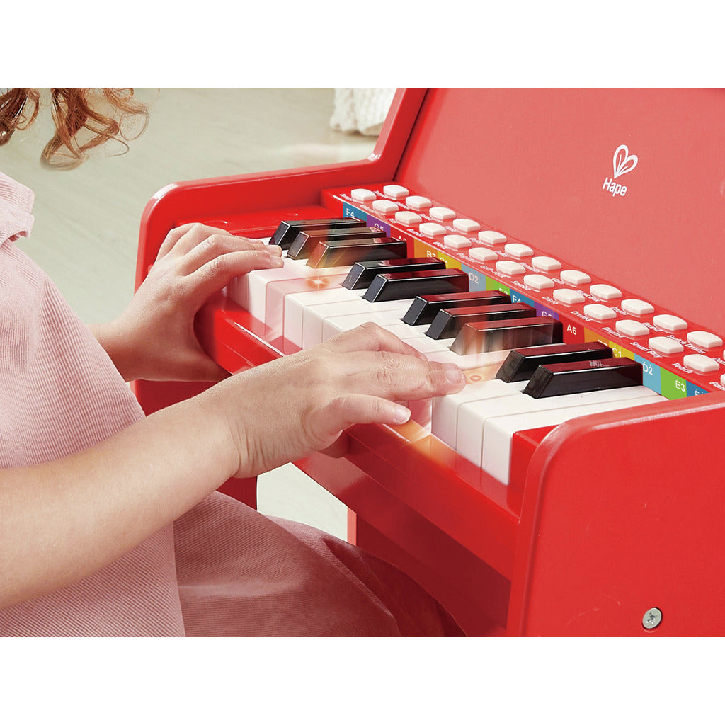 تعلم مع البيانو المضيء مع مقعد - أحمر