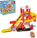 محطة إطفاء السيارات للأطفال مع منحدر انزلاق