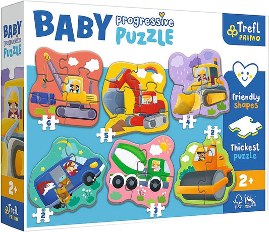 بازل الأطفال المتدرّج مركبات البناء